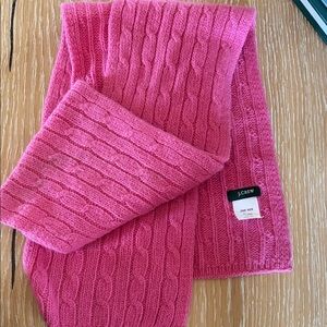 J. Crew Vibrant Pink Cable Knit Scarf